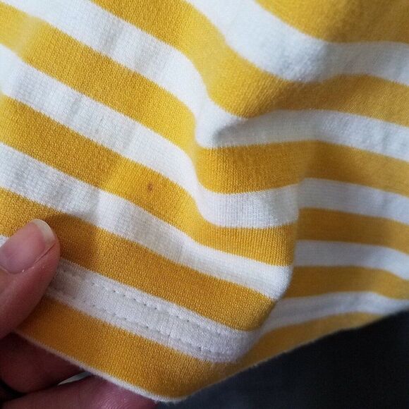 Bizzy Sewing Small Pull On Knee Length Pencil Skirt Yellow White Stripes S - Picture 12 of 12